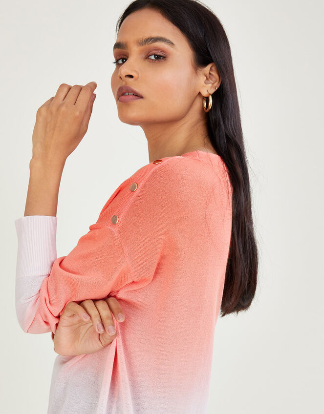 Dip Dye Jumper with Sustainable Viscose, Orange (CORAL), large