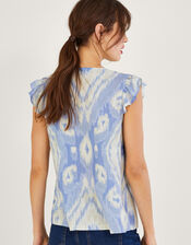 Peggy Ikat Tank Top, Blue (BLUE), large