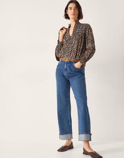 Harriet Embellished Floral Blouse, Black (BLACK), large