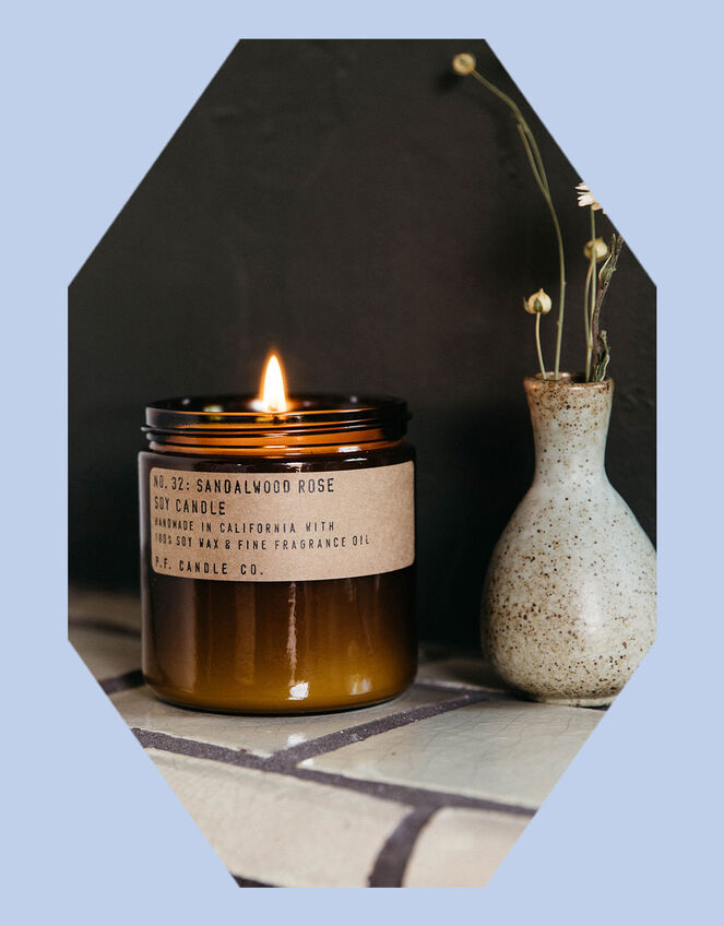 P.F. Candle Co. Sandalwood Rose Soy Candle , , large