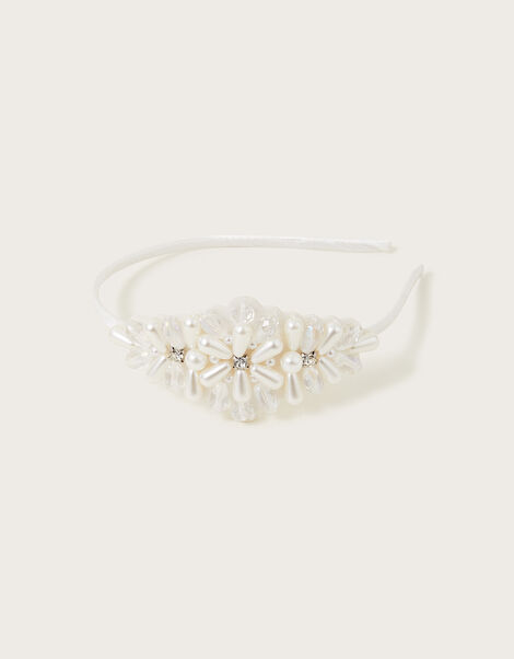 Pearl Embellished Headband, , large