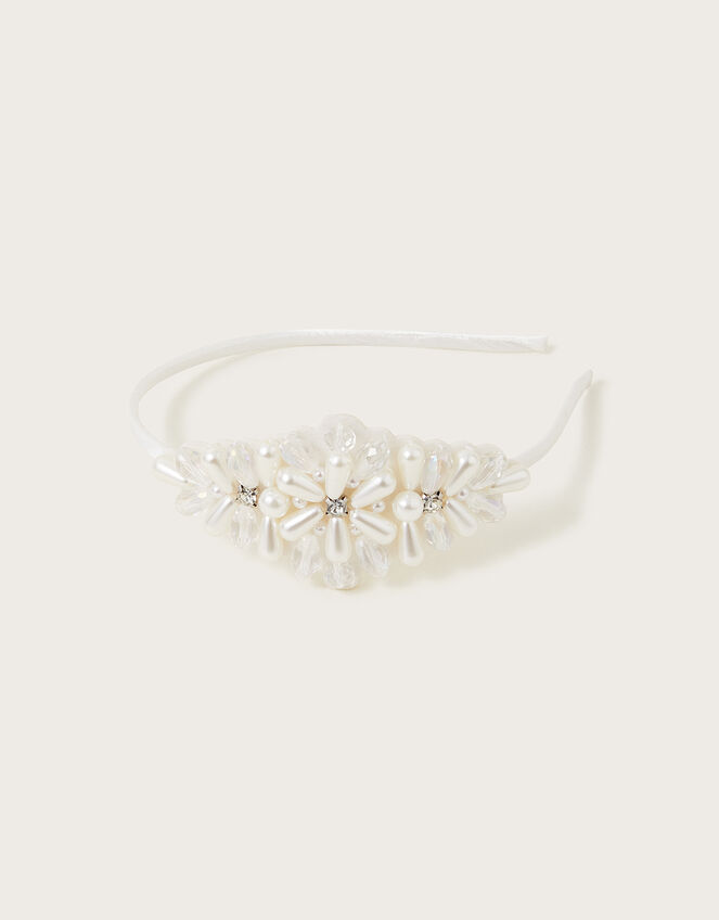 Pearl Embellished Headband, , large