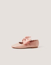 Bow Strap Patent Ballet Flats, Pink (PINK), large