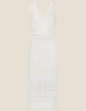 Cotton Crochet Stitch Dress, Ivory (IVORY), large