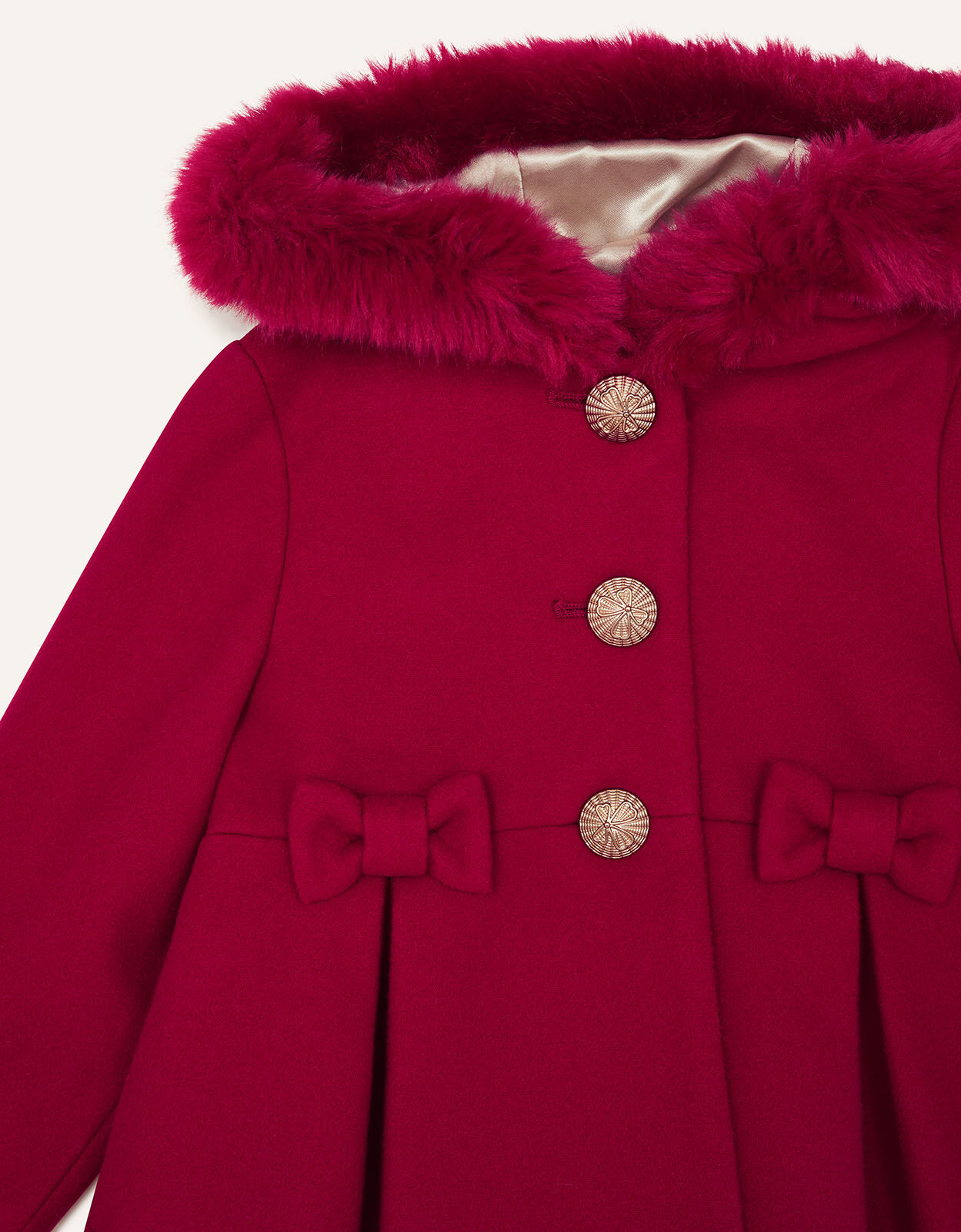 Baby Bow Coat with Hood Red Coats Jackets Monsoon ROI