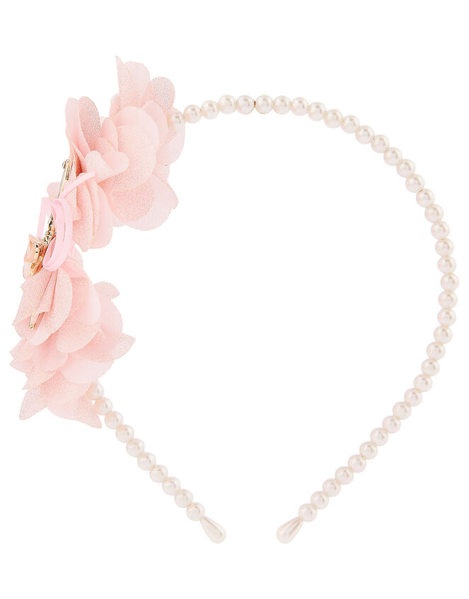 Valentina Ballerina Ruffle Bow Pearly Headband, , large