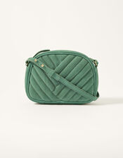 Leather Quilted Camera Bag, Green (GREEN), large