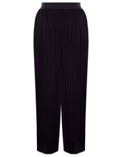 Pleated Culotte Trousers, Black (BLACK), large