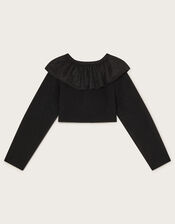 Oversized Collar Cardigan, Black (BLACK), large