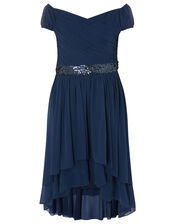 Abigail Bardot Prom Dress, Blue (NAVY), large