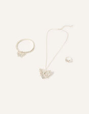Sparkle Butterfly Locket Jewellery Set, , large