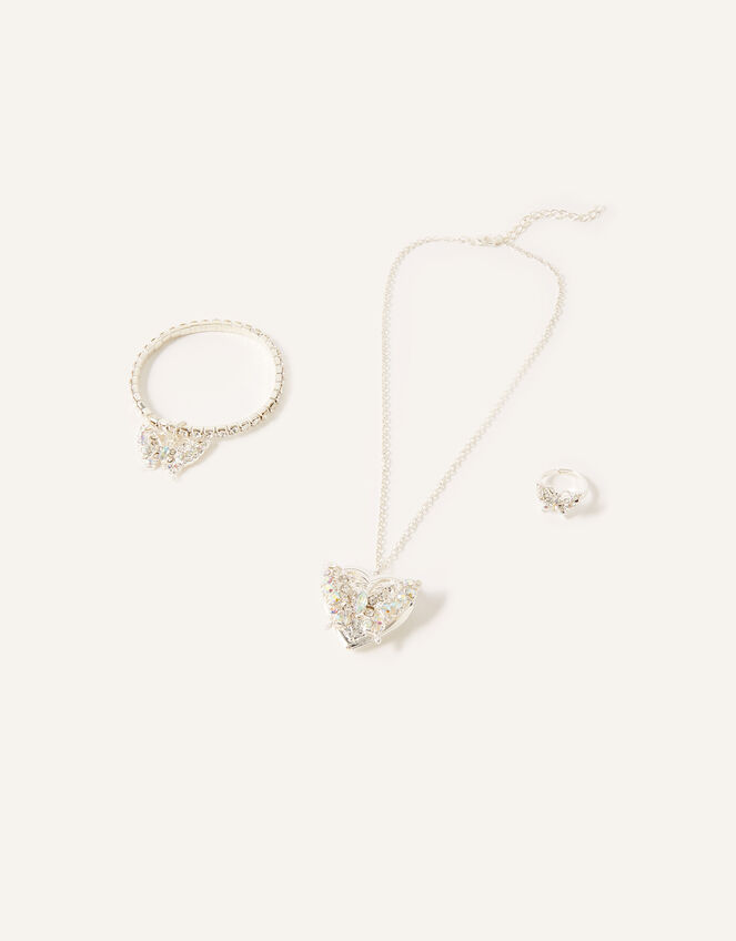 Sparkle Butterfly Locket Jewellery Set, , large