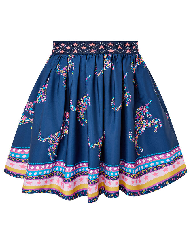 Starry Unicorn Skirt in Recycled Fabric, Blue (NAVY), large