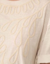 East Florence Floral Embroidered T-shirt, Ivory (IVORY), large