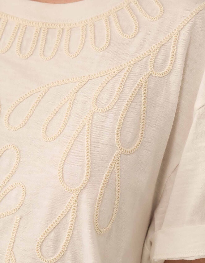 East Florence Floral Embroidered T-shirt, Ivory (IVORY), large