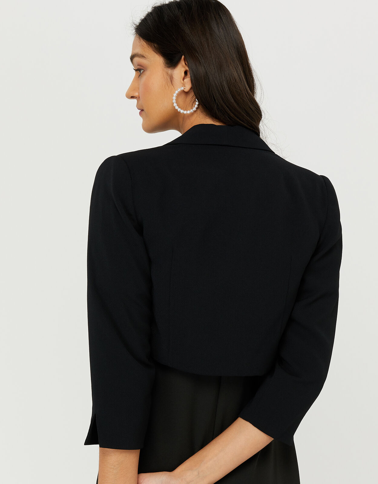 Cropped black blazer womens