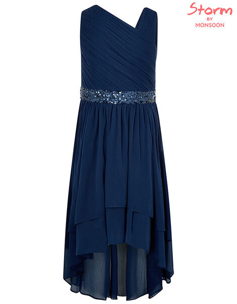 Abigail Sequin One-Shoulder Prom Dress Blue, Blue (NAVY), large
