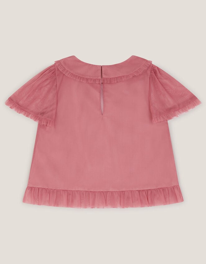Kristi Embroidered Tulle Top, Pink (DUSKY PINK), large