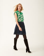 Mirla Beane Francis Denim Skirt, Blue (INDIGO), large