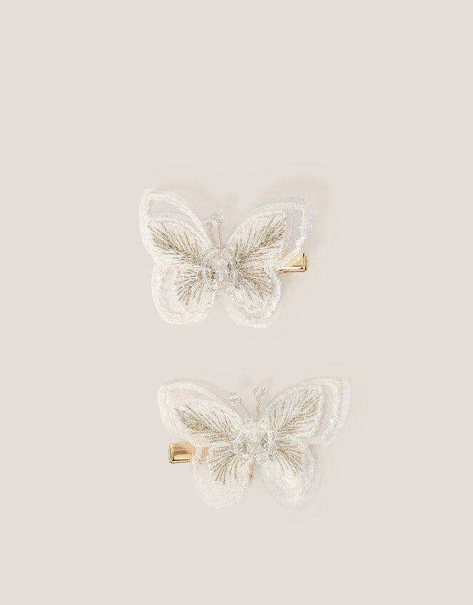 2-Pack Embroidered Butterfly Hair Clips, , large