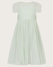 Claire Crinkle Chiffon Dress, Green (SAGE), large