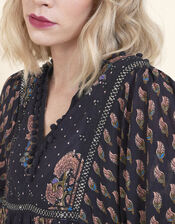 East Dotty Embroidered Dress, Black (BLACK), large