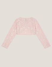 Emilia Lace Scallop Cardigan, Pink (PINK), large