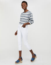 Idabella Cropped Jeans with Organic Cotton, White (WHITE), large