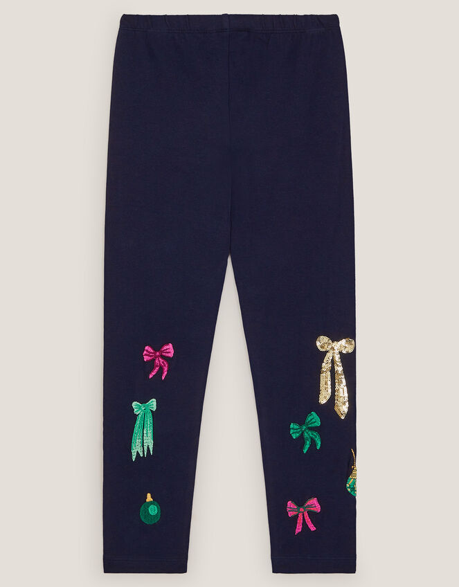 Christmas Sequin Leggings, Blue (NAVY), large