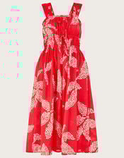 Palm Spot Print Midi Sundress, Red (RED), large