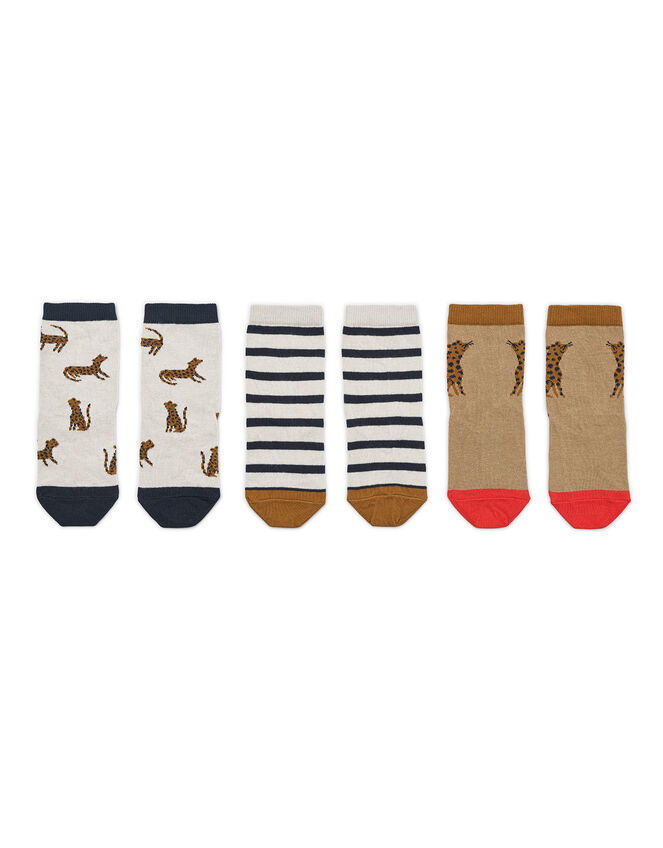 Liewood Silas Leopard Print Socks Set of Three, Multi (MULTI), large