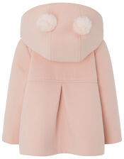 Baby Pom-Pom Hooded Coat, Pink (PALE PINK), large