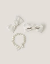 Bridesmaid Rosette Bag & Accessories Set, Ivory (IVORY), large