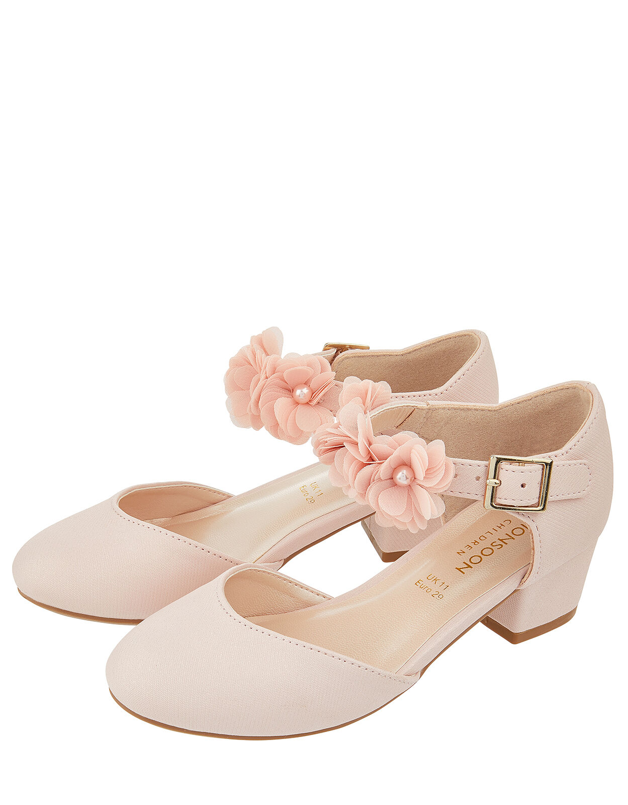 Macaroon Pink Two Part Floral Shoe Pink 