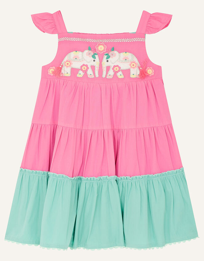 Baby Elephant Colourblock Dress, Pink (PINK), large
