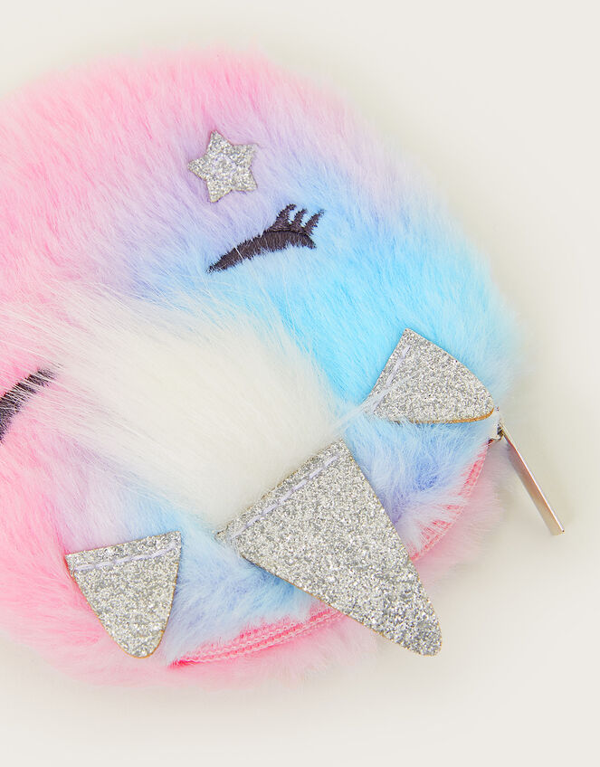 Fluffy Unicorn Mini Coin Purse, , large