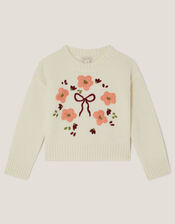 Floral Embroidered Jumper, Ivory (IVORY), large