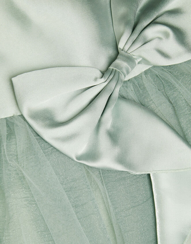 Waterfall Bow Tulle Dress , Green (SAGE), large