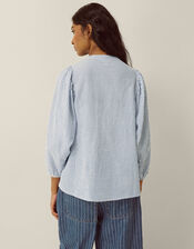 Callie Stripe Blouse, Blue (BLUE), large