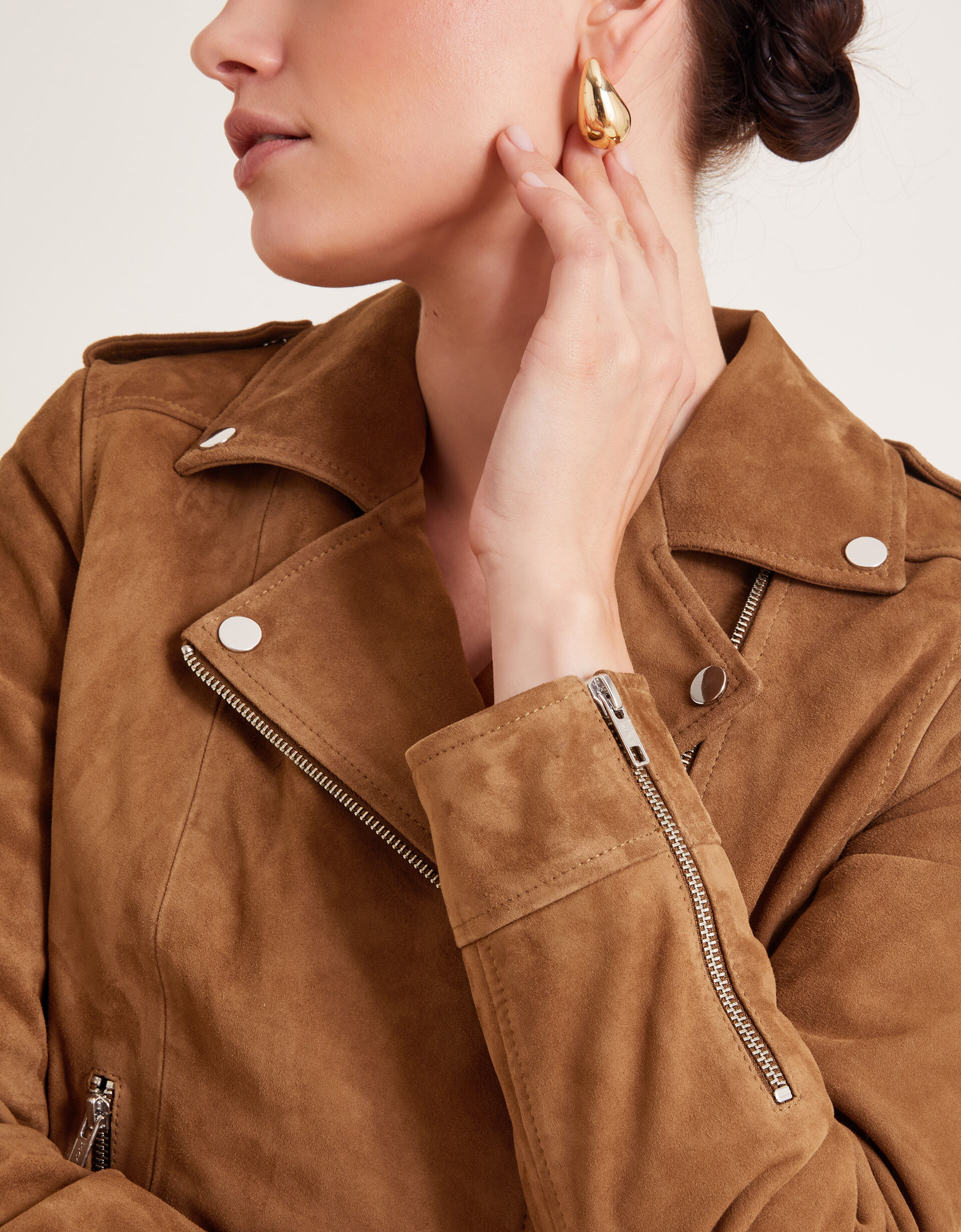 Sienna Suede Jacket Tan | Women's Jackets | Monsoon US.