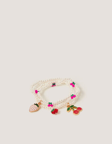 4-Pack Fruit Charm Pearl Bracelet, , large