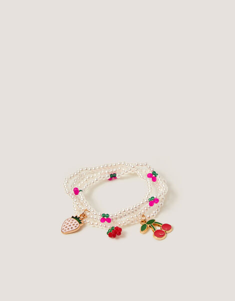 4-Pack Fruit Charm Pearl Bracelet, , large