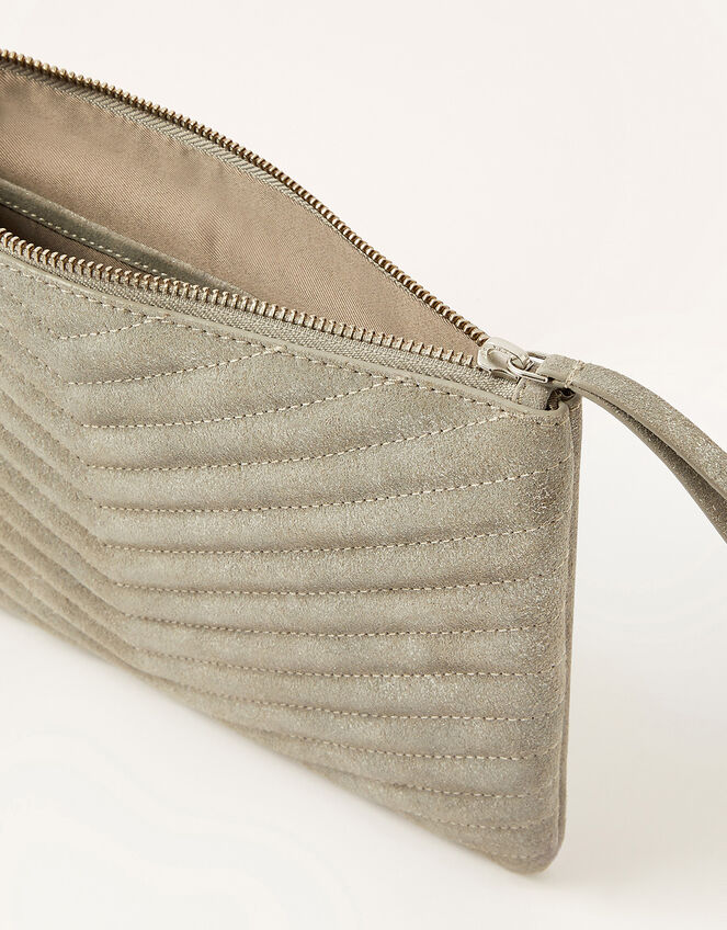 Quilted Suede Clutch Bag, , large