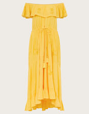 Avani Bardot Ruffle Dress, Yellow (YELLOW), large