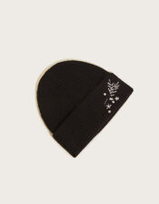 Embellished Beanie Hat, , large
