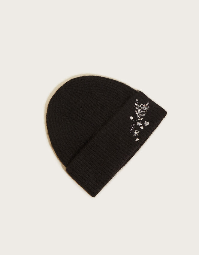 Embellished Beanie Hat, , large