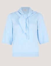 Sadie Scarf Knit Jumper, Blue (BLUE), large