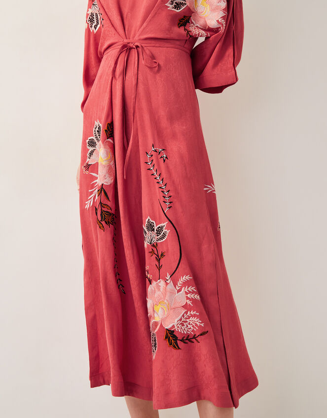 Jasmine Kimono Midi Dress, Orange (RUST), large