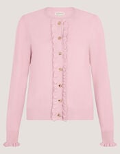 Ruby Frill Cardigan, Pink (PINK), large