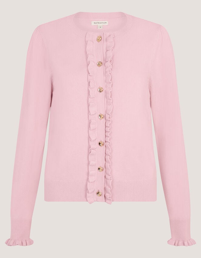 Ruby Frill Cardigan, Pink (PINK), large